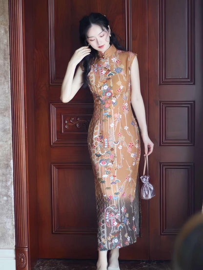 Women's Floral Qipao Cheongsam Dress – additional product view