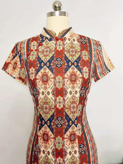 Vintage Chinese Qipao Dress for Tea Ceremony – additional product view