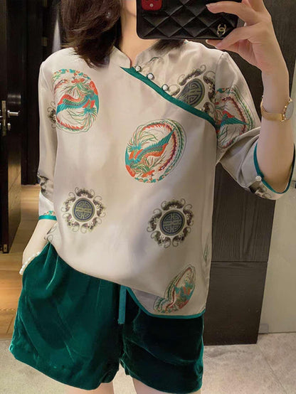 Women's Vintage Silk Chinese Style Blouse