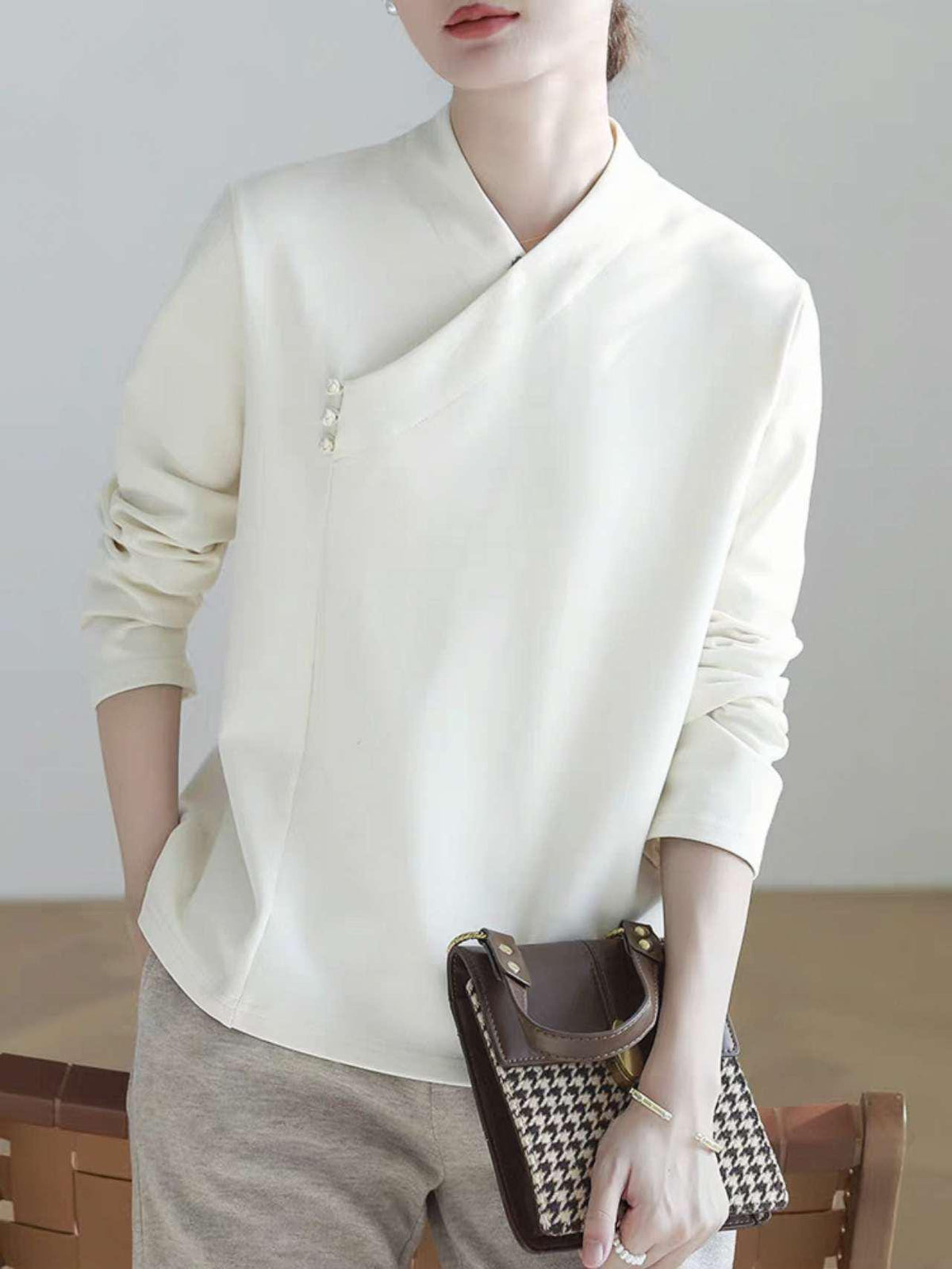 Women's Vintage Chinese Style Blouse – Cotton – additional product view