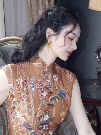 Women's Floral Qipao Cheongsam Dress – additional product view
