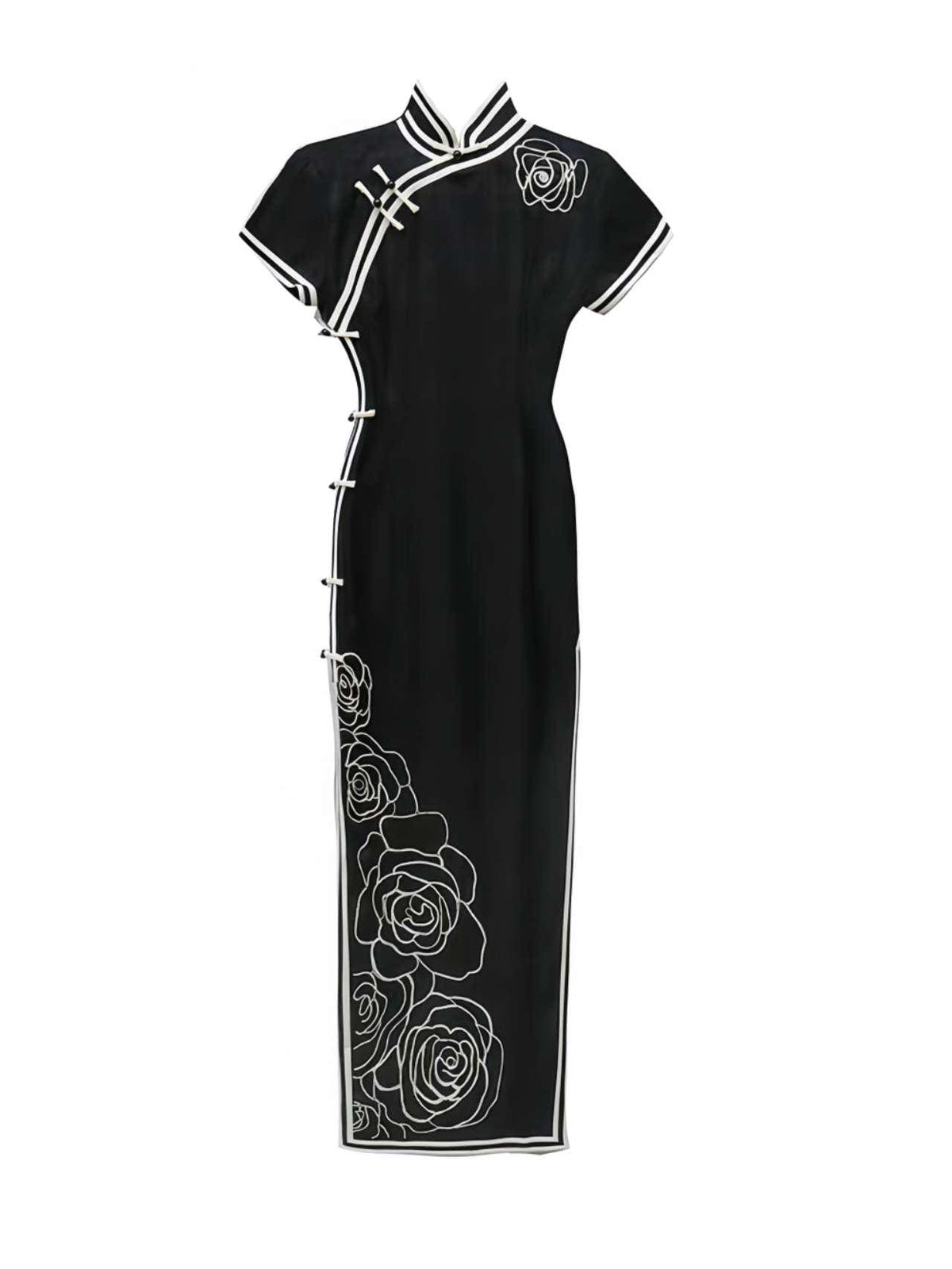 Women's Pink Embroidered Qipao Cheongsam Dress – additional product view