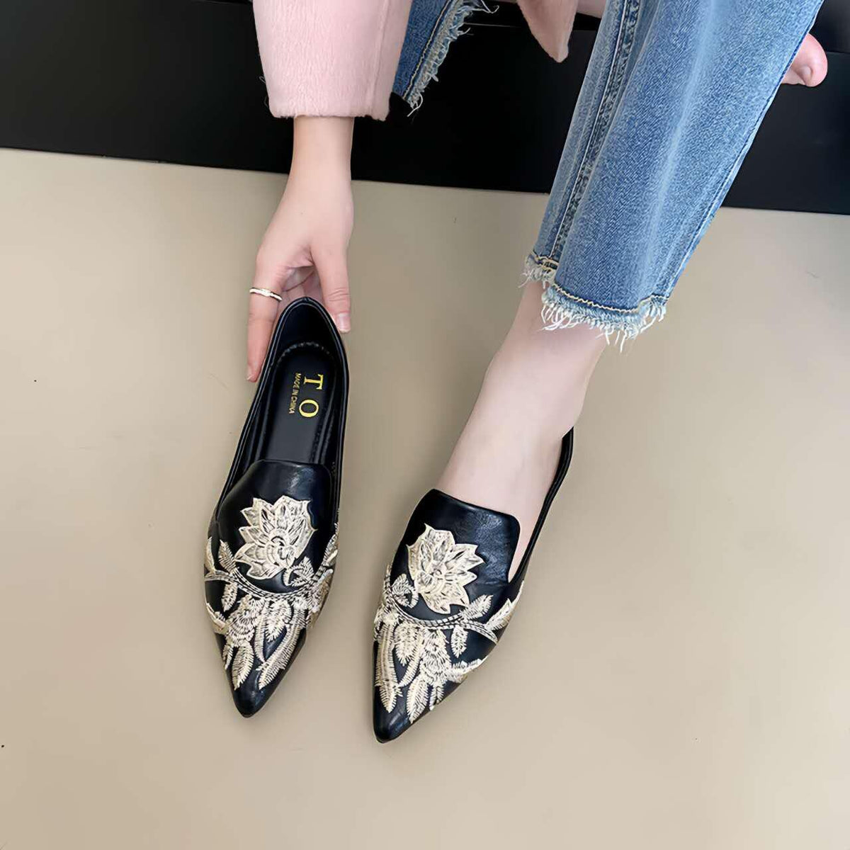 Women's Gold Embroidered Qipao Cheongsam Dress – additional product view