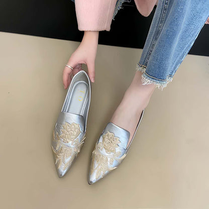 Women's Gold Embroidered Qipao Cheongsam Dress – additional product view