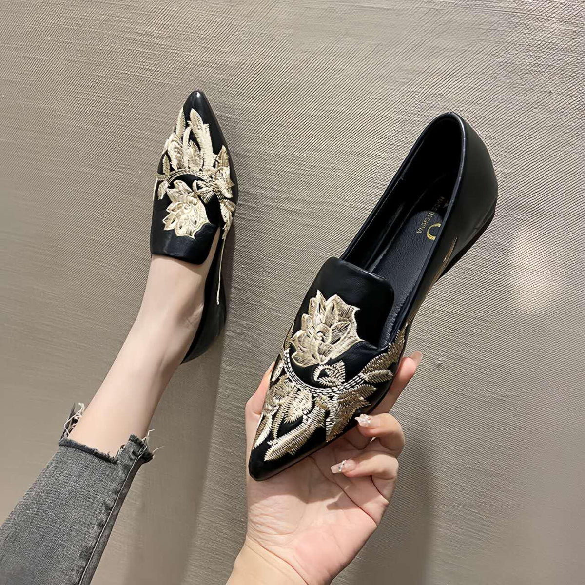 Women's Gold Embroidered Qipao Cheongsam Dress – additional product view