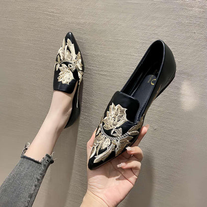 Women's Gold Embroidered Qipao Cheongsam Dress – additional product view