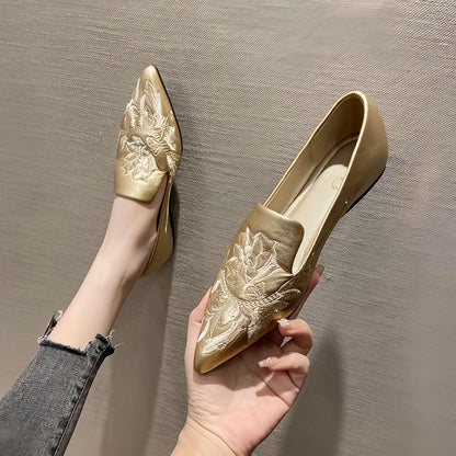 Women's Gold Embroidered Qipao Cheongsam Dress – additional product view