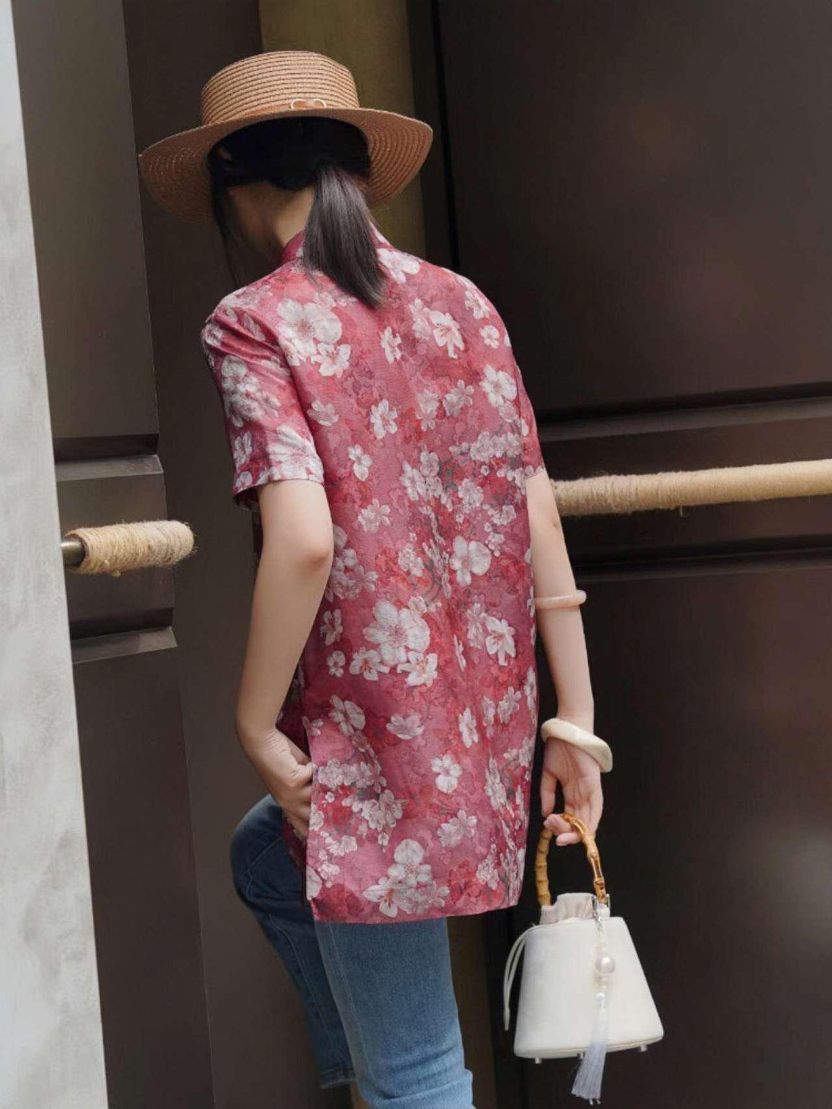 Women's Floral Vintage Chinese Style Blouse – additional product view