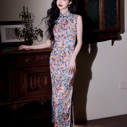 Women's Floral Qipao Cheongsam Dress – additional product view