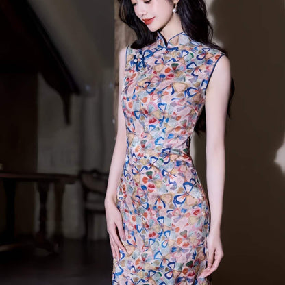 Women's Floral Qipao Cheongsam Dress – additional product view