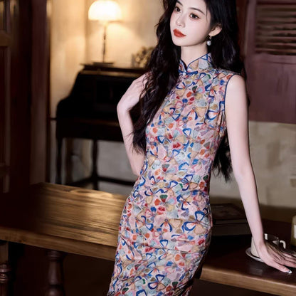Women's Floral Qipao Cheongsam Dress – additional product view