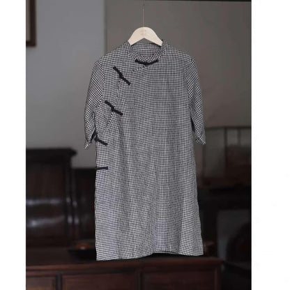 Vintage Linen Chinese Style Blouse – additional product view