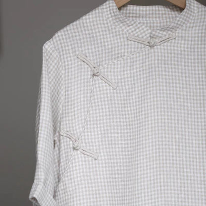Vintage Linen Chinese Style Blouse – additional product view