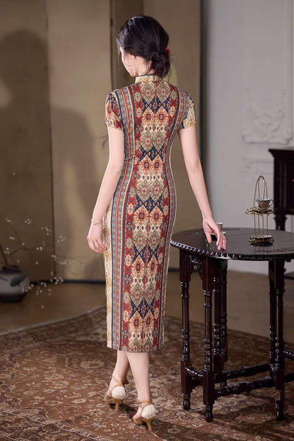 Vintage Chinese Qipao Dress for Tea Ceremony – additional product view