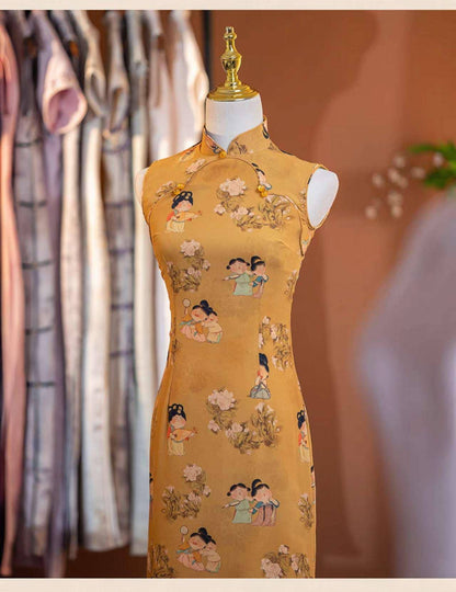 Women's Vintage Qipao Cheongsam Dress – Long – additional product view