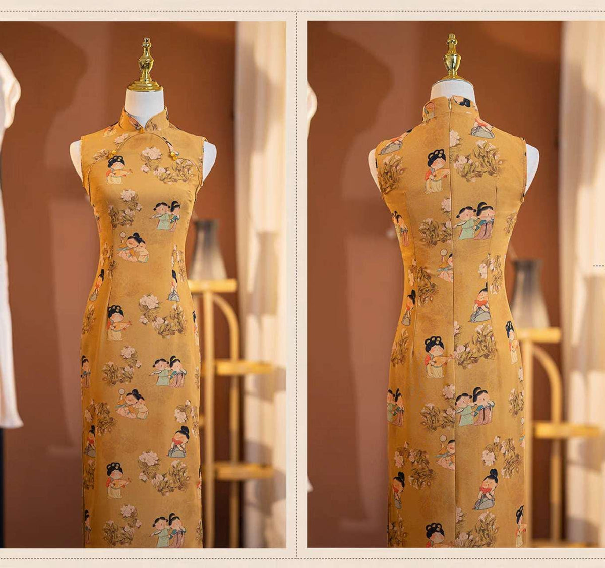 Women's Vintage Qipao Cheongsam Dress – Long – additional product view