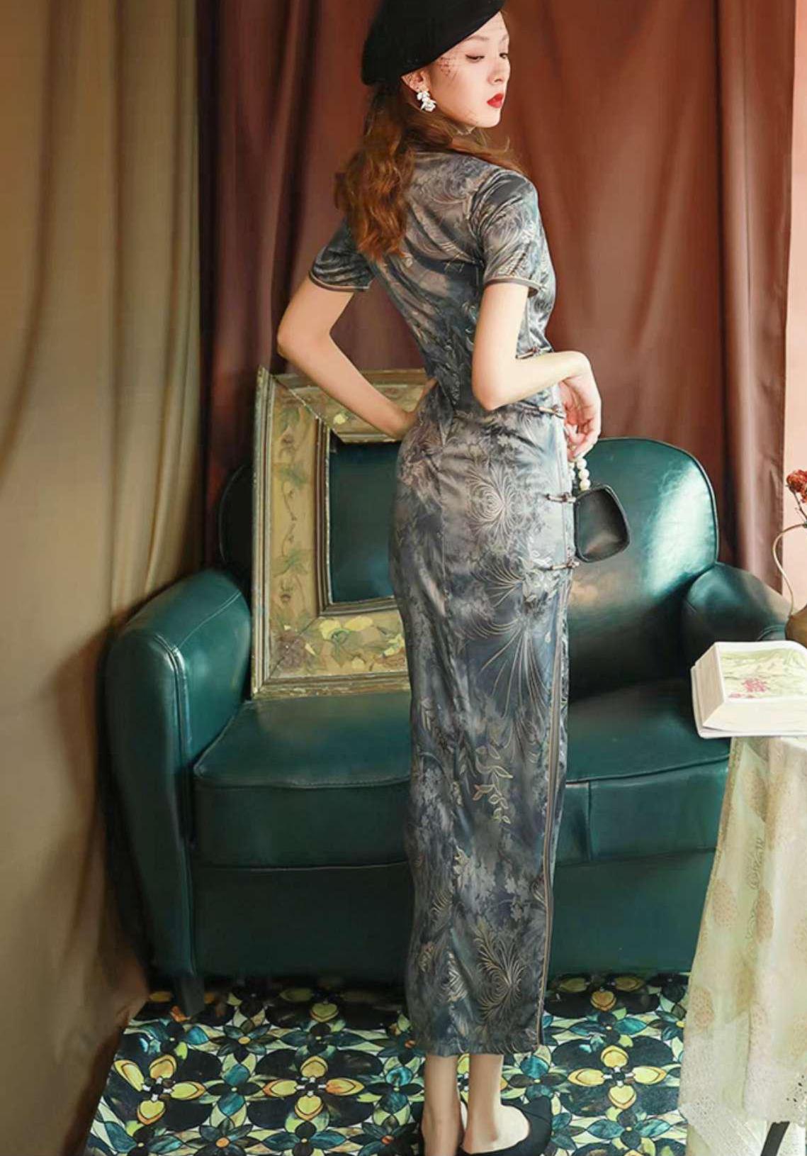 Women's Vintage Silk Qipao Cheongsam Dress – additional product view
