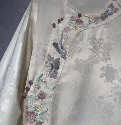 Purple Vintage Chinese Tang Jacket – additional product view