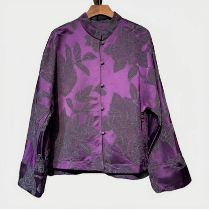 Women's Purple Vintage Silk Chinese Tang Jacket