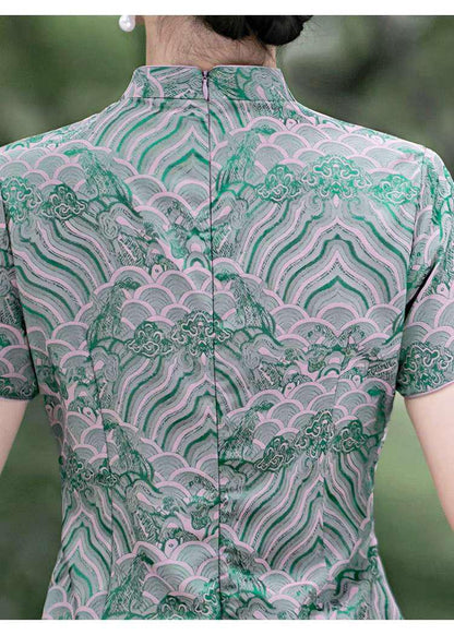 Women's Green Vintage Qipao Cheongsam Dress – additional product view