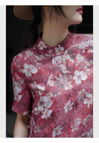 Women's Floral Vintage Chinese Style Blouse – additional product view