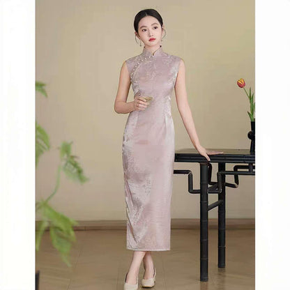 Women's Vintage Qipao Cheongsam Dress – Turquoise Jacquard – additional product view
