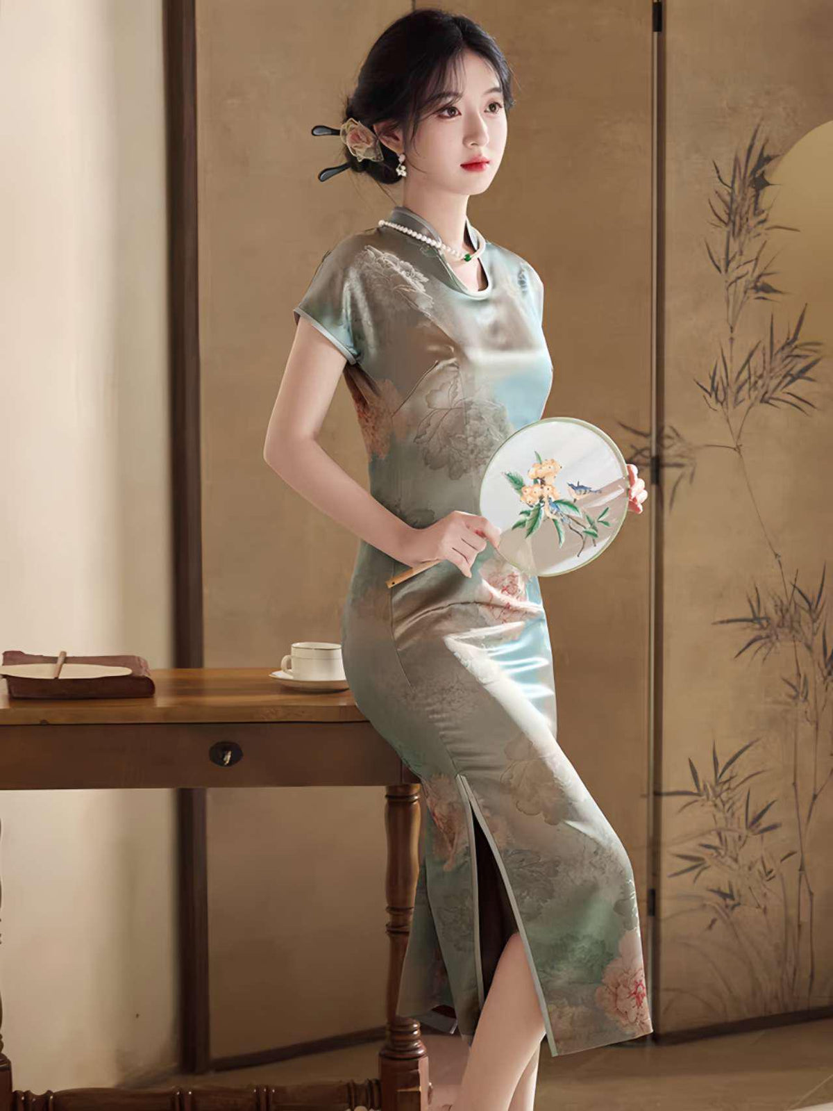 Women's Vintage Silk Qipao Cheongsam Dress – additional product view