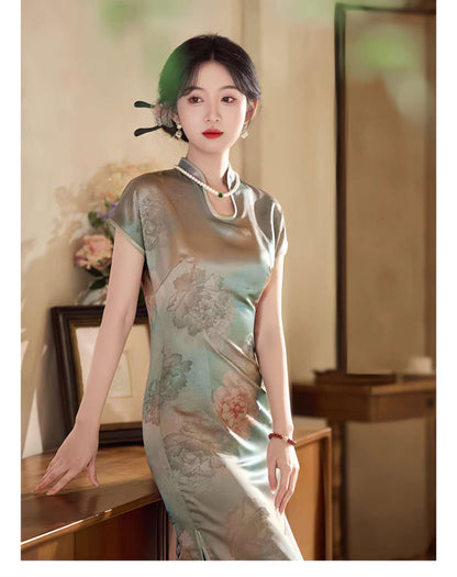 Women's Vintage Silk Qipao Cheongsam Dress – additional product view