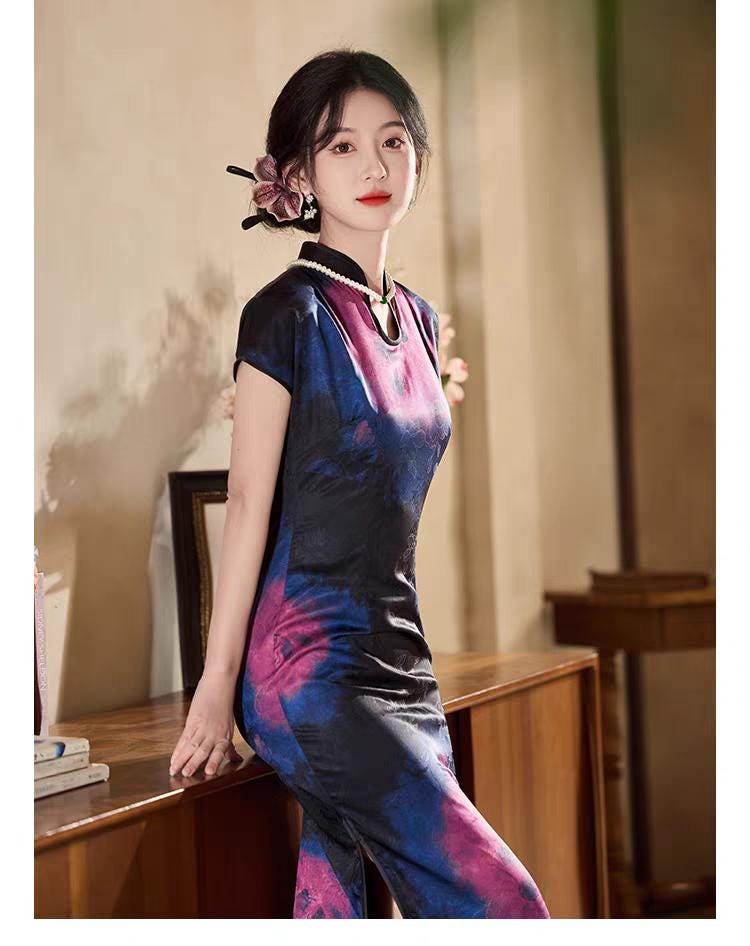 Women's Vintage Silk Qipao Cheongsam Dress – additional product view