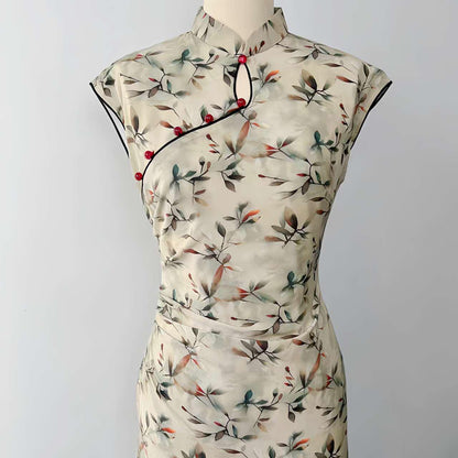 Women's Floral Qipao Cheongsam Dress – Midi – additional product view