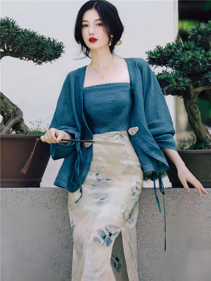 Women's Elegant Modern Hanfu Set – Linen