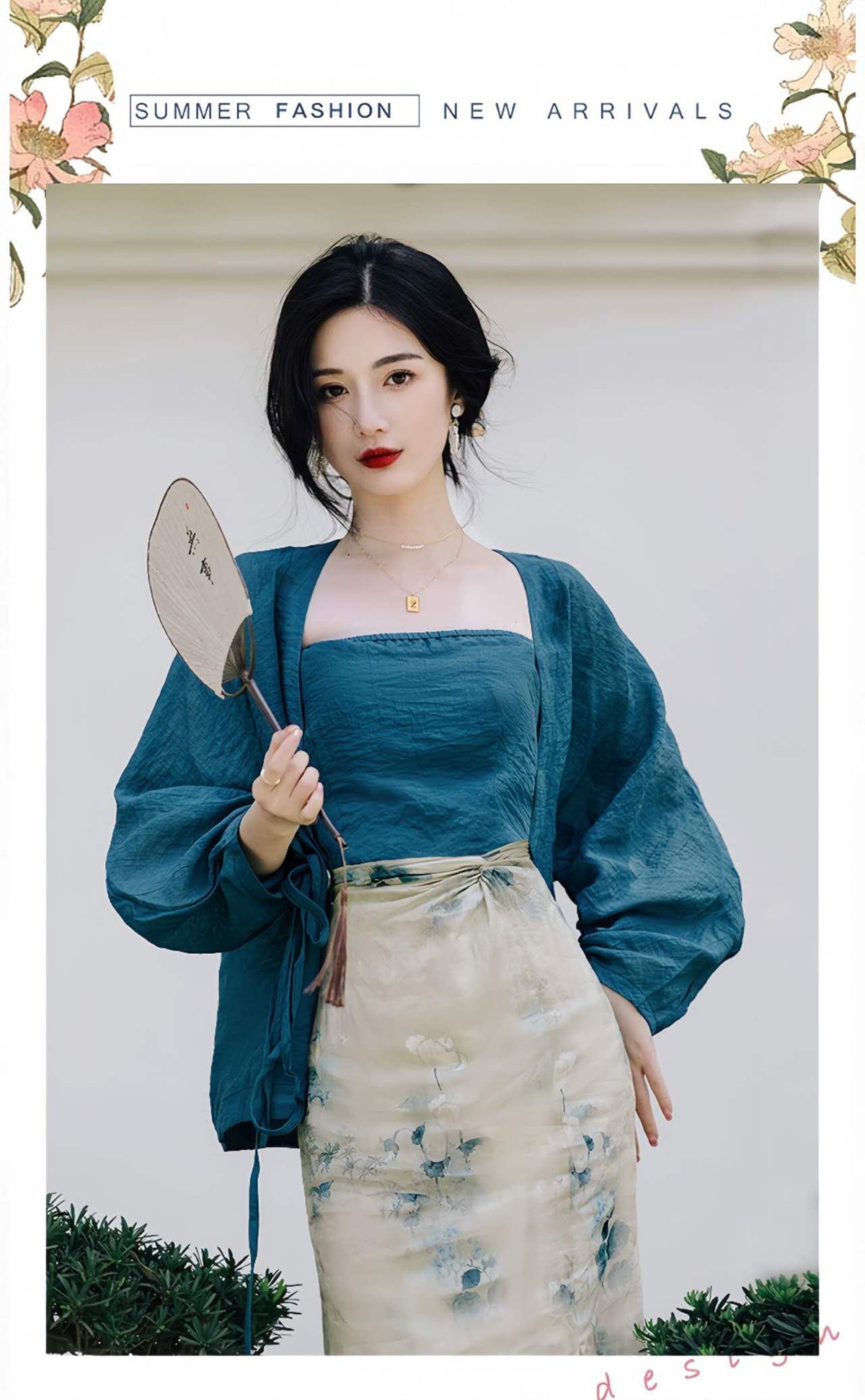 Women's Elegant Modern Hanfu Set – Linen – additional product view