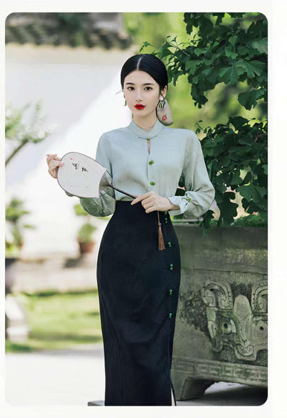 Women's Vintage Chinese Style Blouse – additional product view