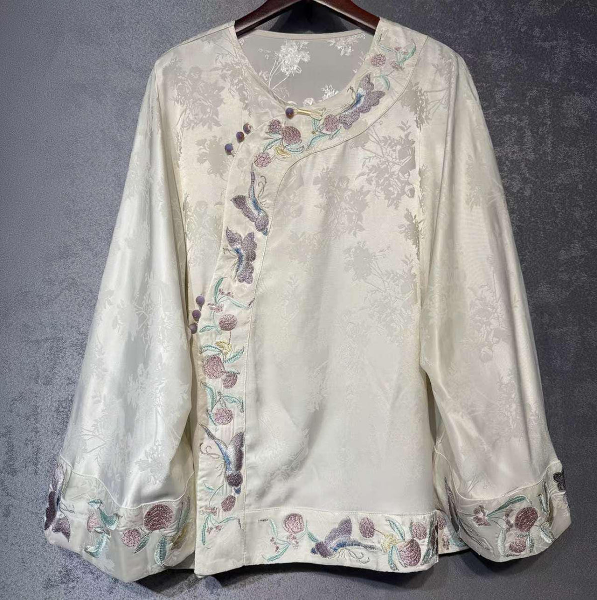 Purple Vintage Chinese Tang Jacket – additional product view