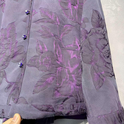 Women's Purple Vintage Silk Chinese Tang Jacket – additional product view