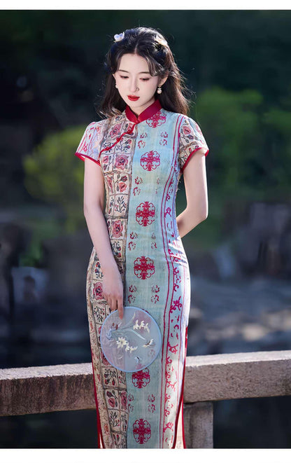 Women's Vintage Qipao Cheongsam Dress – Cotton – additional product view