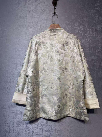 Women's Black Embroidered Silk Chinese Tang Jacket – Butterfly – additional product view