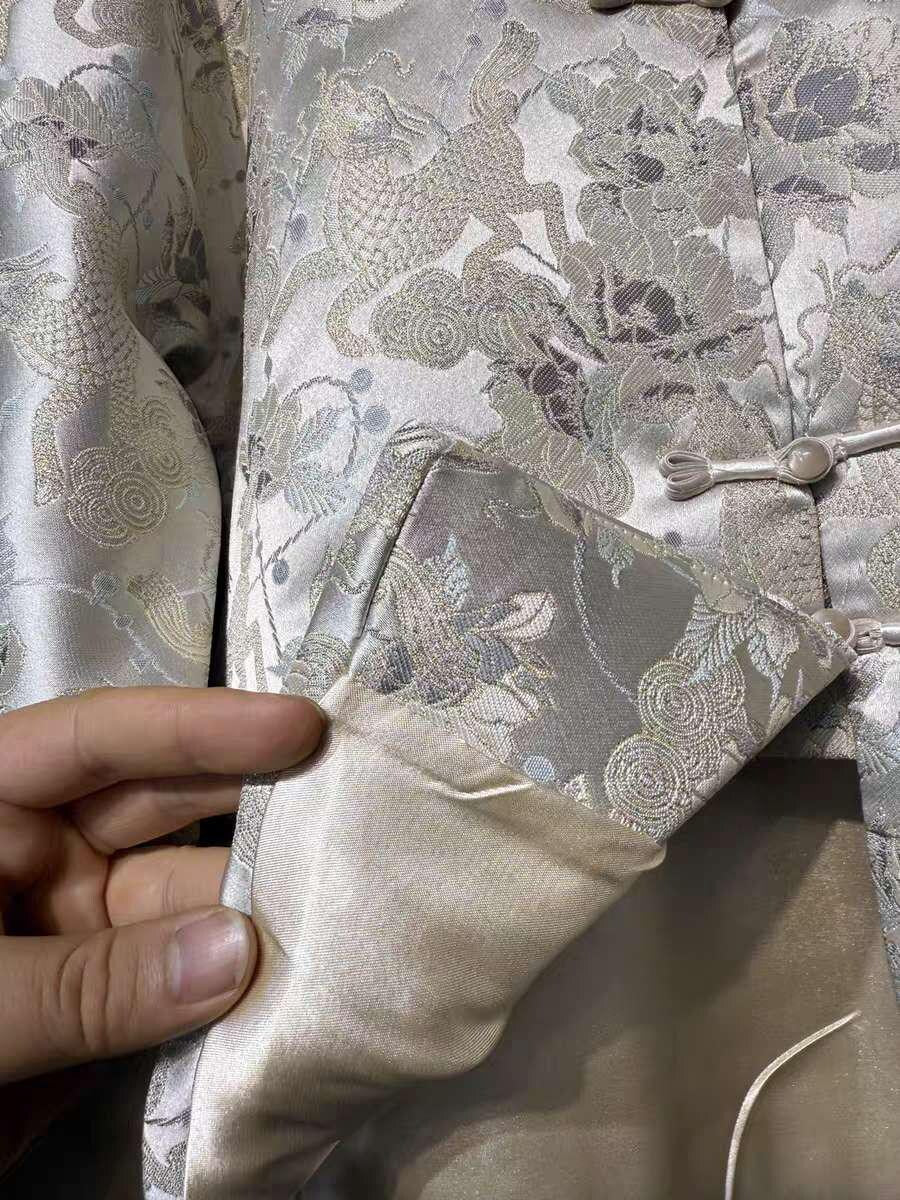 Women's Black Embroidered Silk Chinese Tang Jacket – Butterfly – additional product view