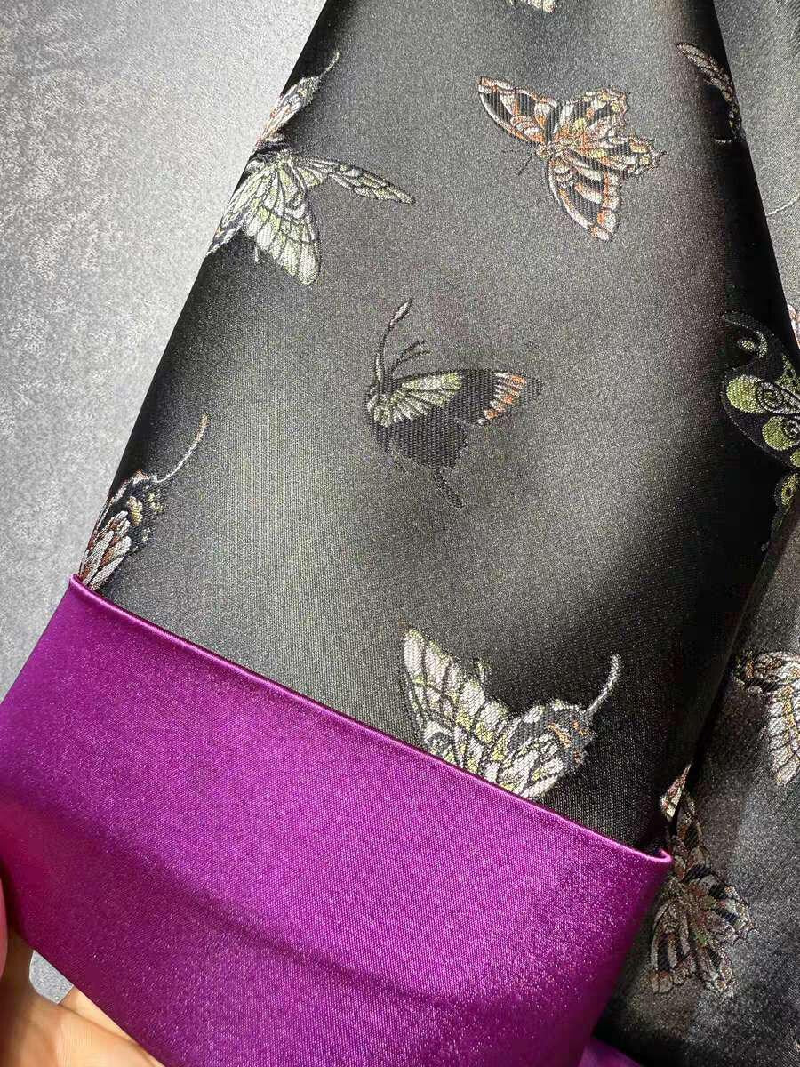 Women's Black Embroidered Silk Chinese Tang Jacket – Butterfly – additional product view