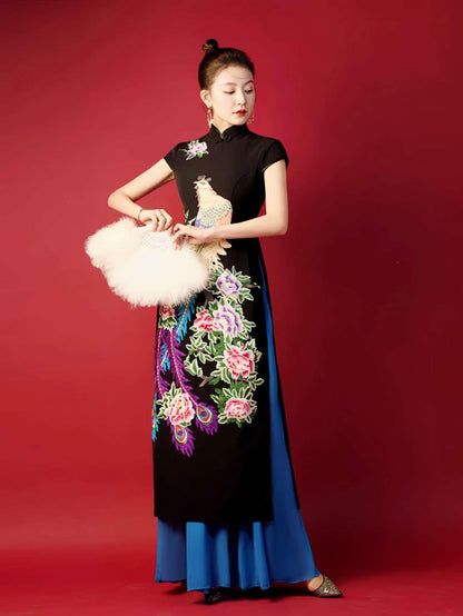 Women's Embroidered Qipao Cheongsam Dress – additional product view