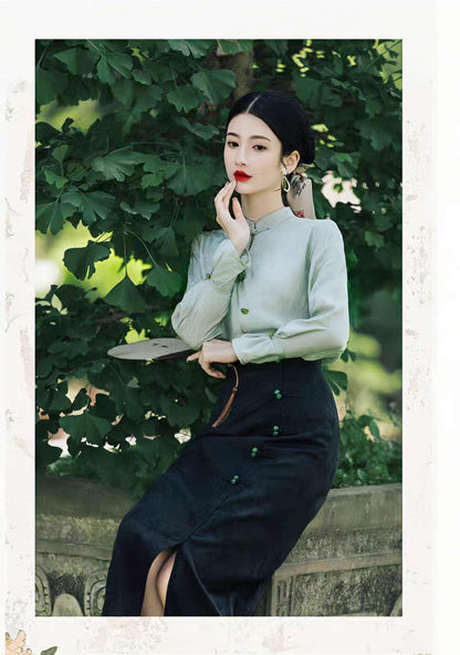 Women's Vintage Chinese Style Blouse – additional product view