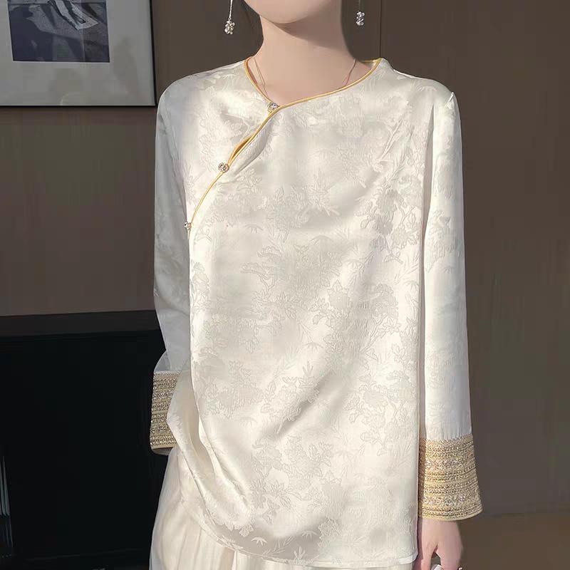 Vintage Jacquard Chinese Style Blouse – additional product view