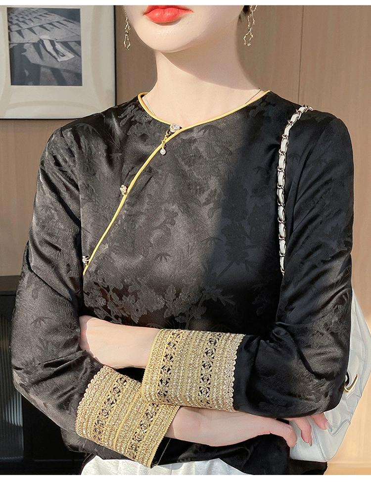 Vintage Jacquard Chinese Style Blouse – additional product view