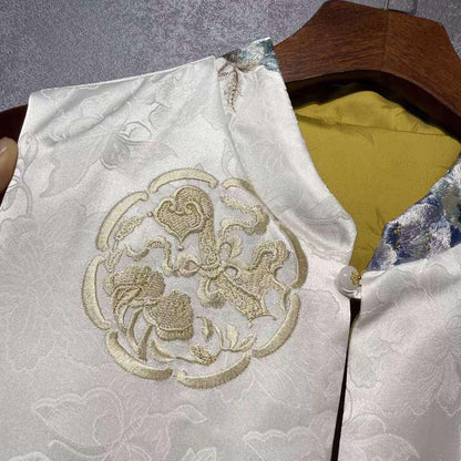 Women's Vintage Silk Chinese Style Vest – Reversible – additional product view