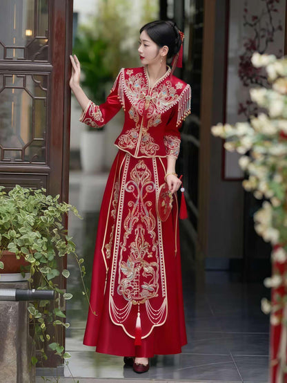 Women's Red Vintage Qipao Cheongsam Dress – additional product view