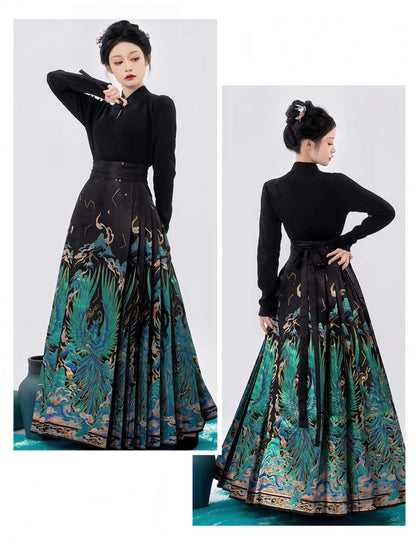 Women's Elegant Modern Hanfu Set – Brocade High Waist – additional product view