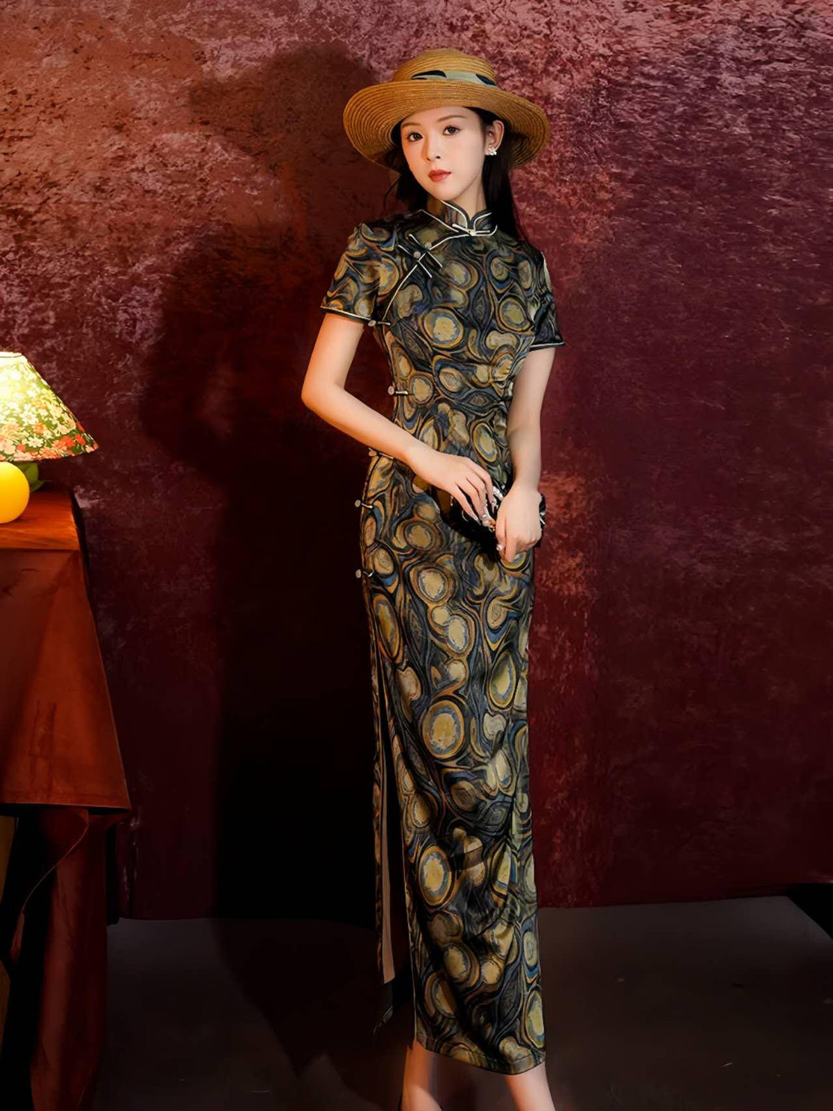 Women's Vintage Brocade Qipao Cheongsam Dress – additional product view