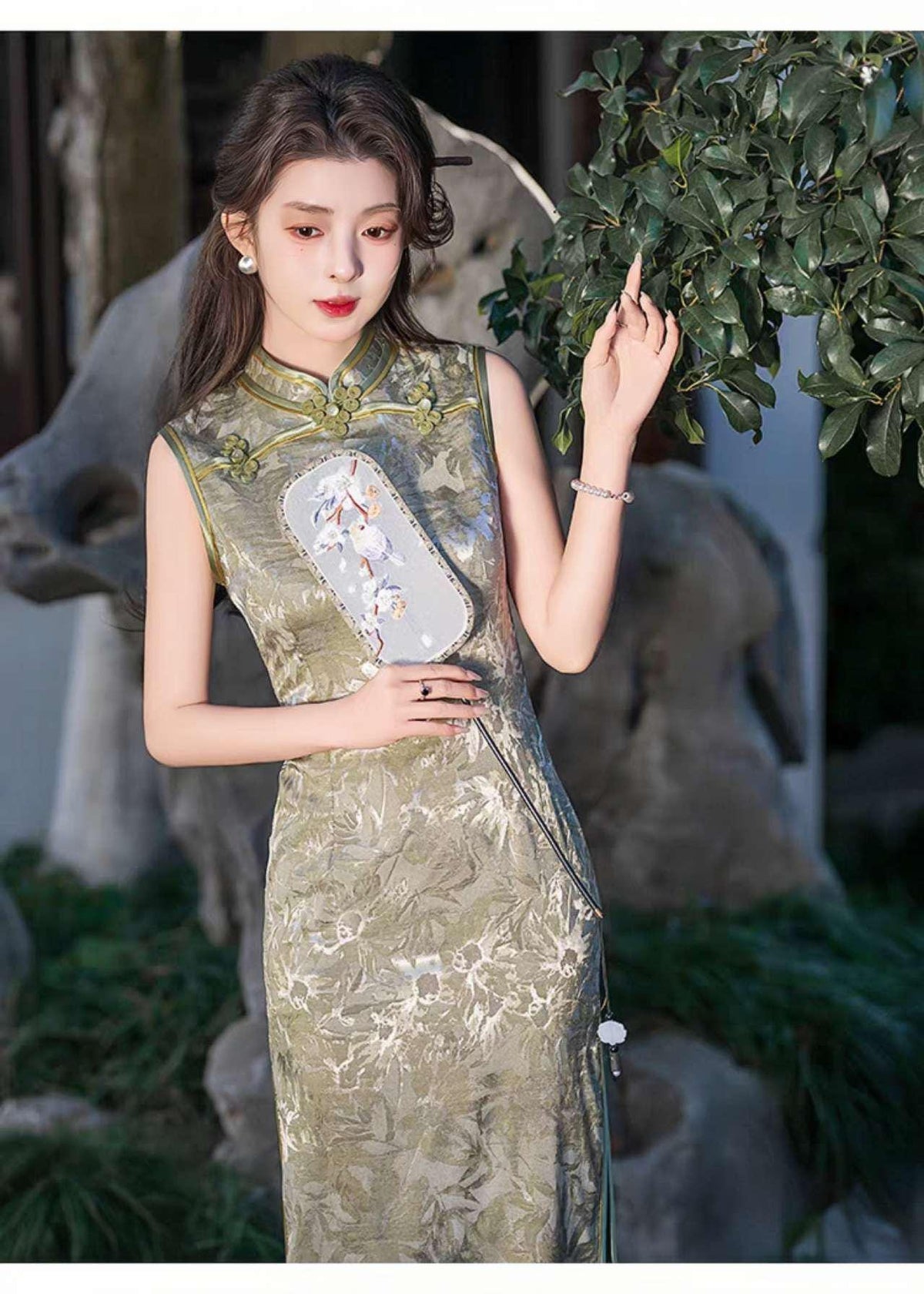 Women's Vintage Qipao Cheongsam Dress – Silk – additional product view