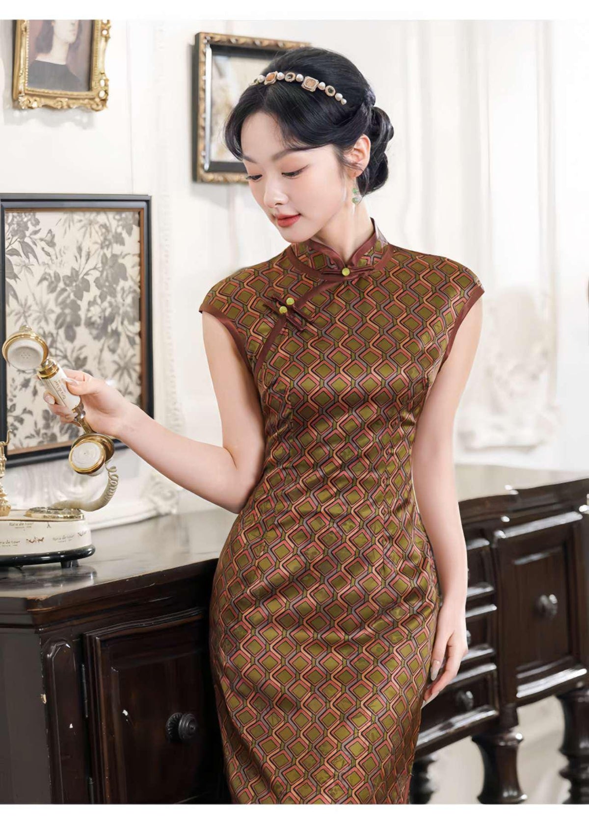 Women's Jacquard Qipao Cheongsam Dress – additional product view