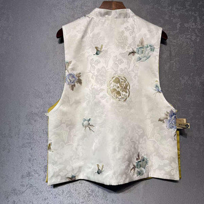 Women's Vintage Silk Chinese Style Vest – Reversible – additional product view